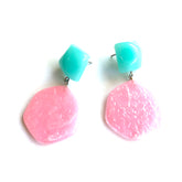 light pink aqua earrings
