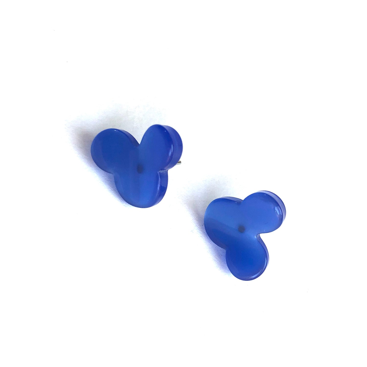 Blue Moonglow Vintage Mouse Stud Earrings