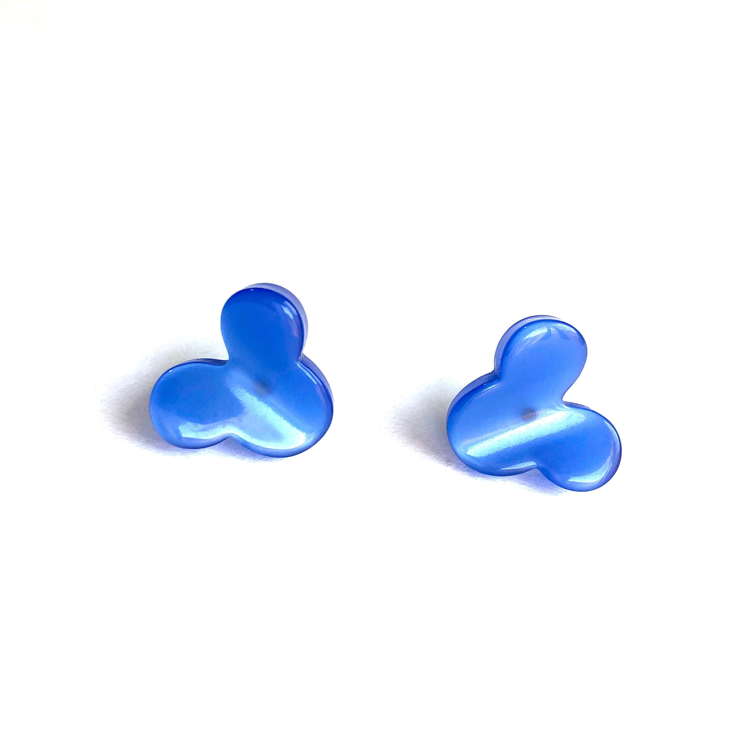 Blue Moonglow Vintage Mouse Stud Earrings