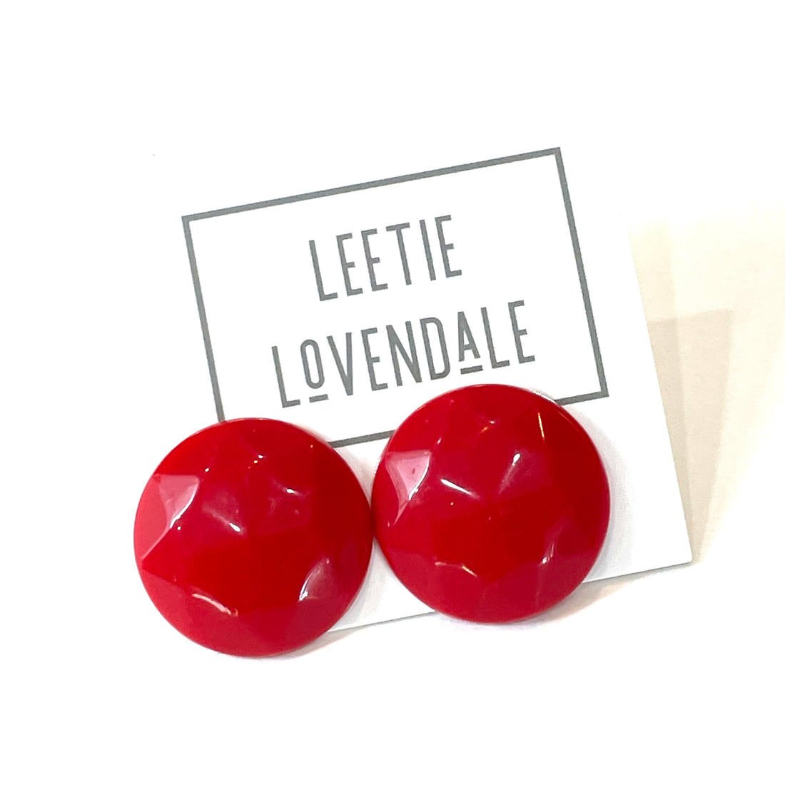 red vintage studs