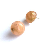 peach dotted earrings