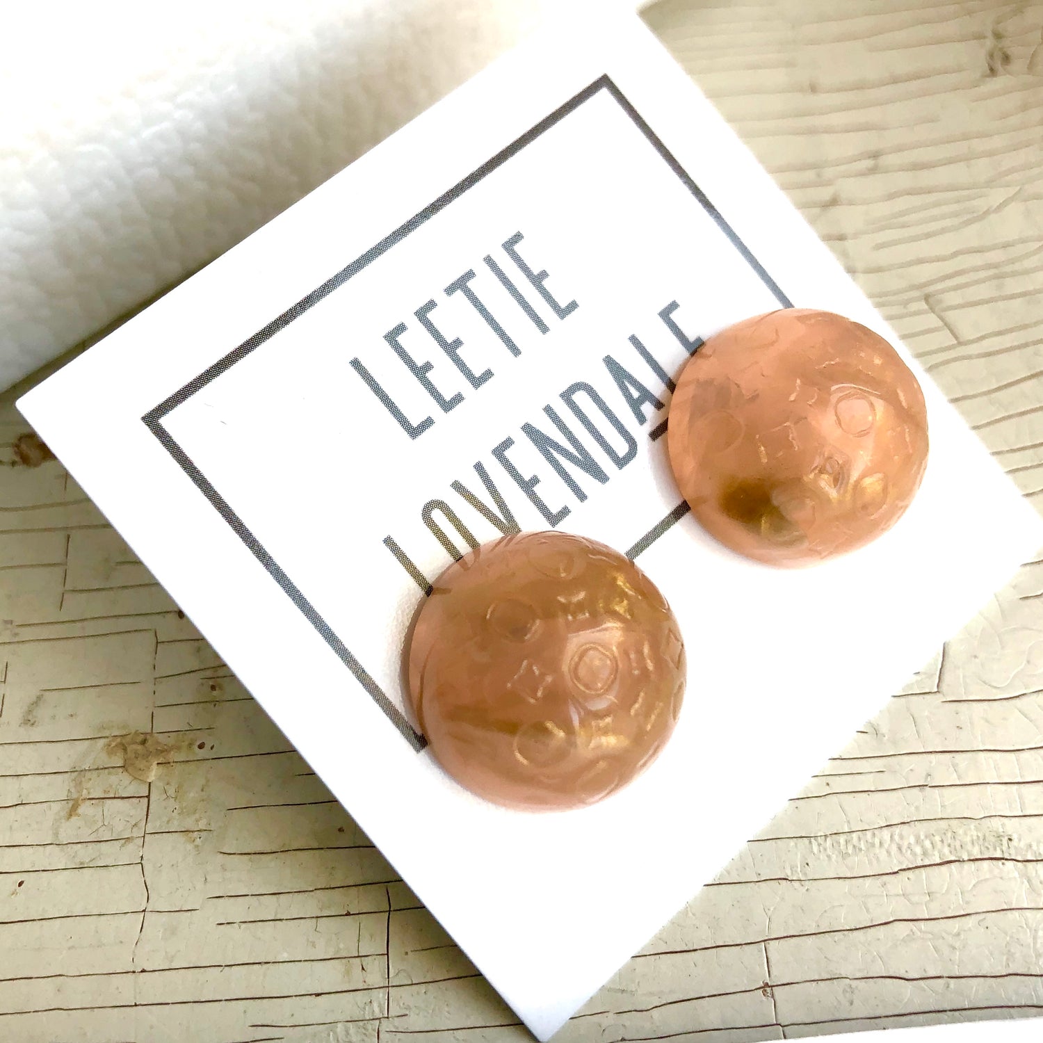 peach dotted studs