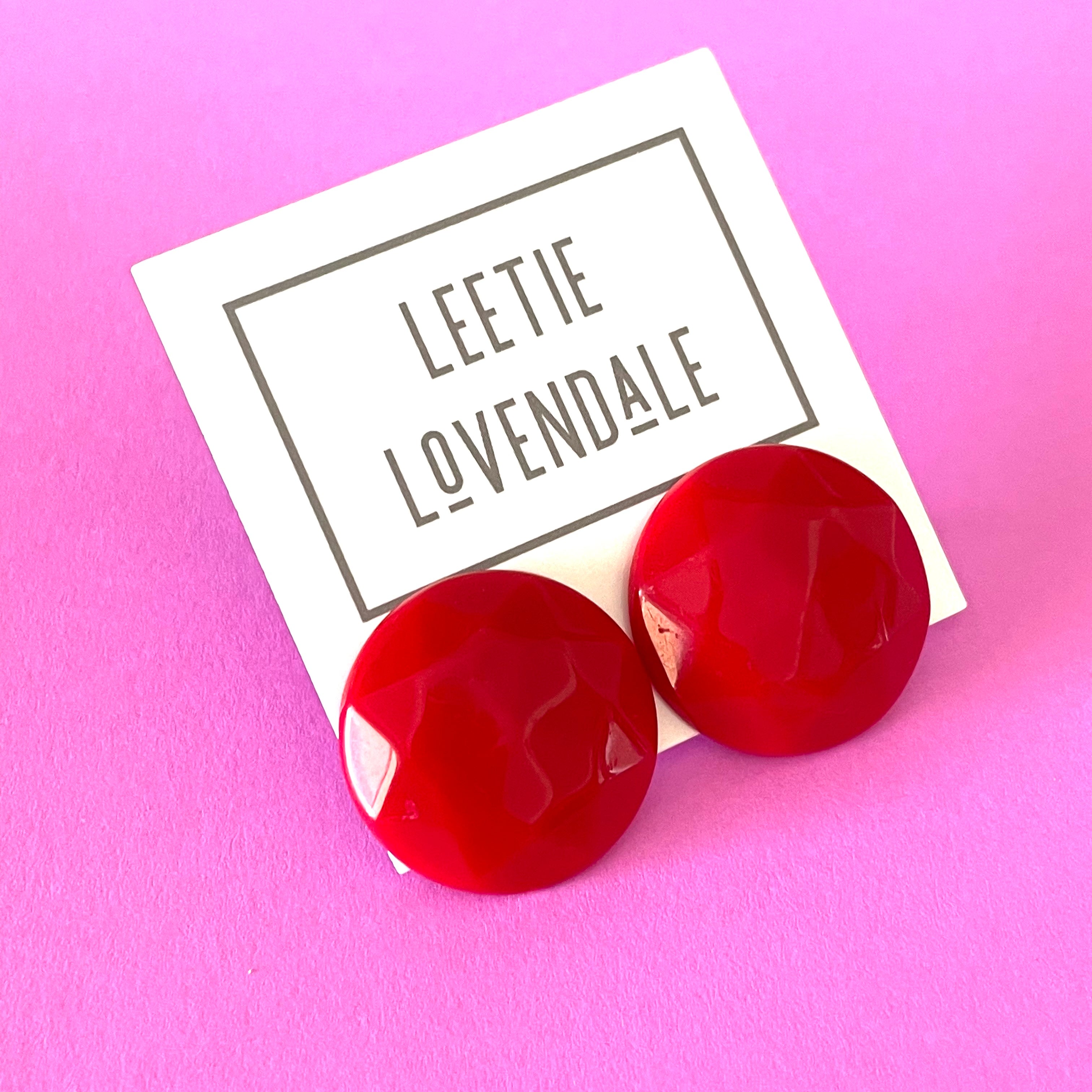 red lucite earrings