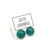 green marbled lucite studs
