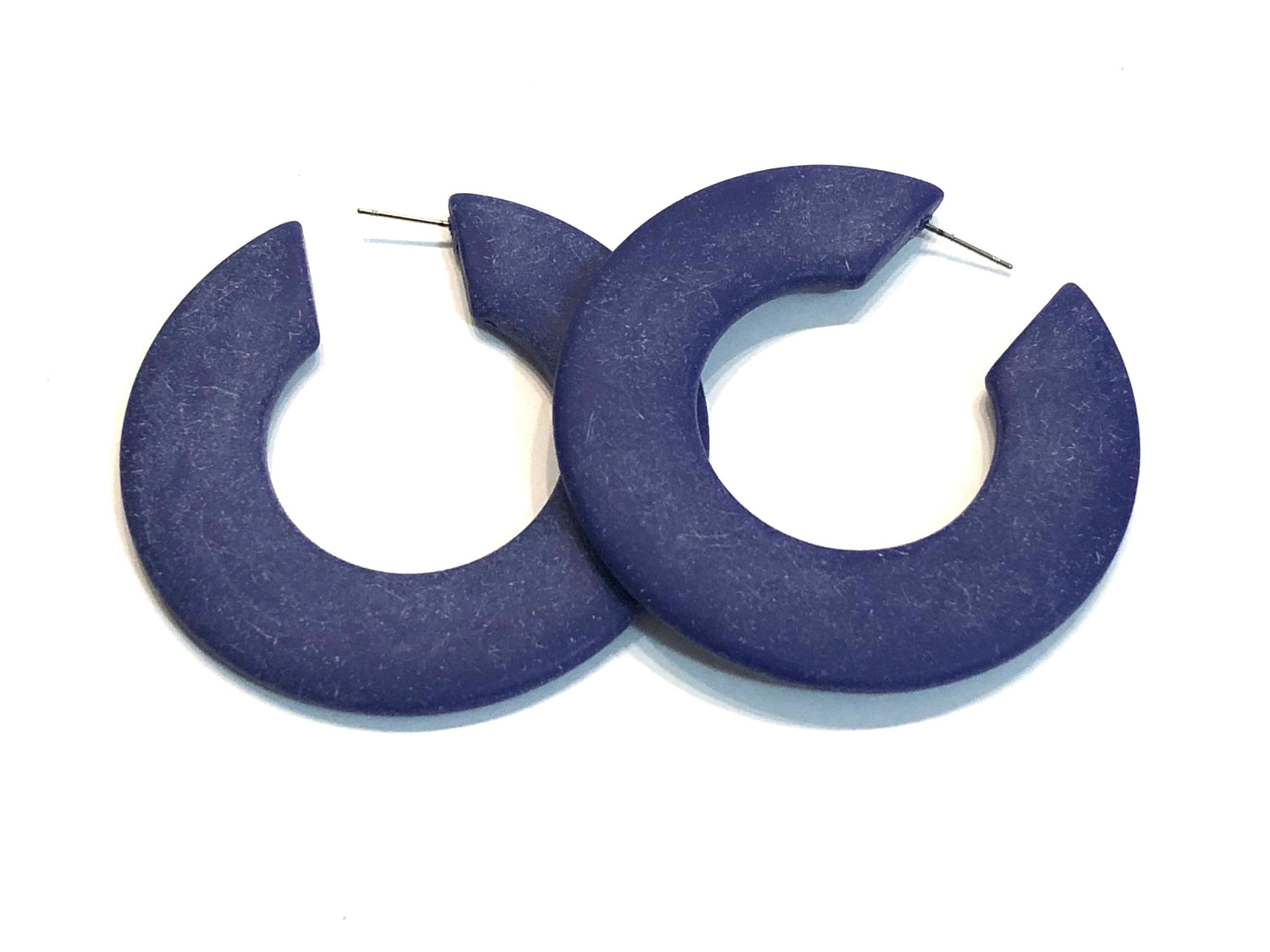 big navy blue earrings