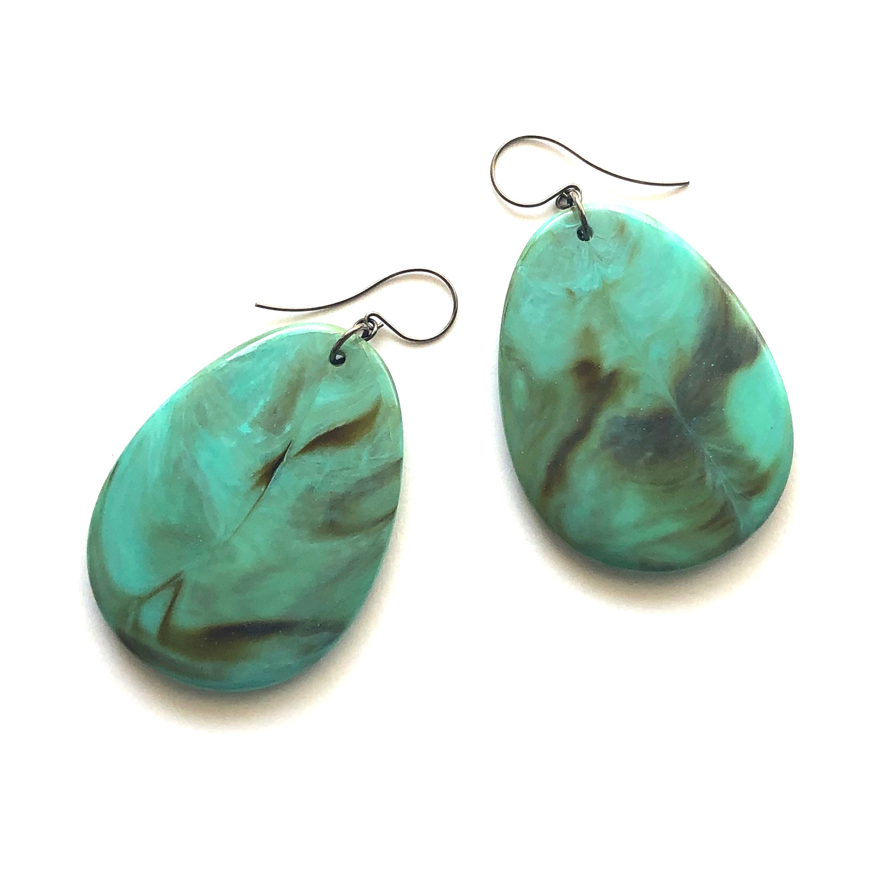 turquoise lucite teardrops