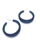 navy blue acrylic hoops