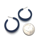 dark blue hoop earrings