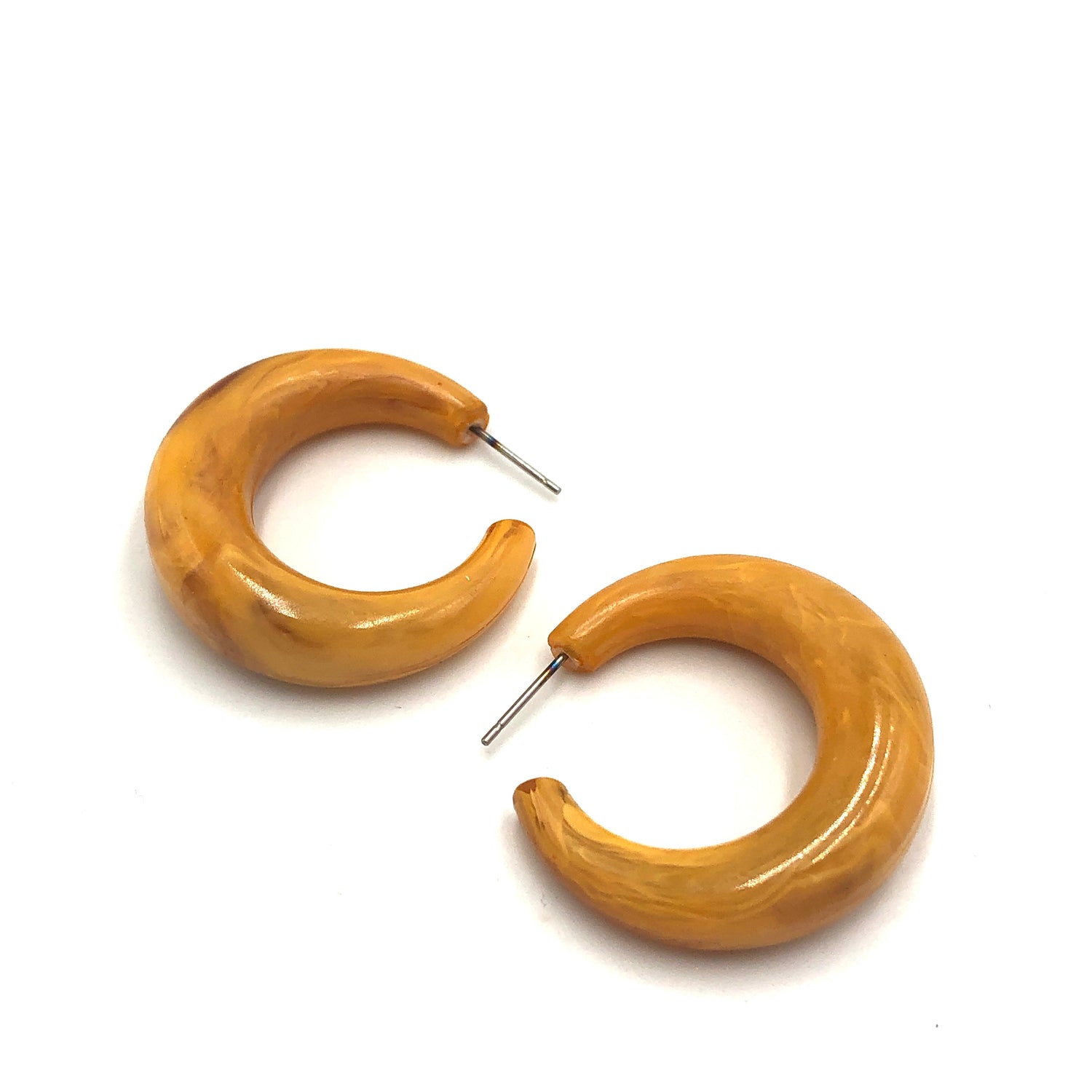 Goldenrod Marbled Megan Hoop Earrings