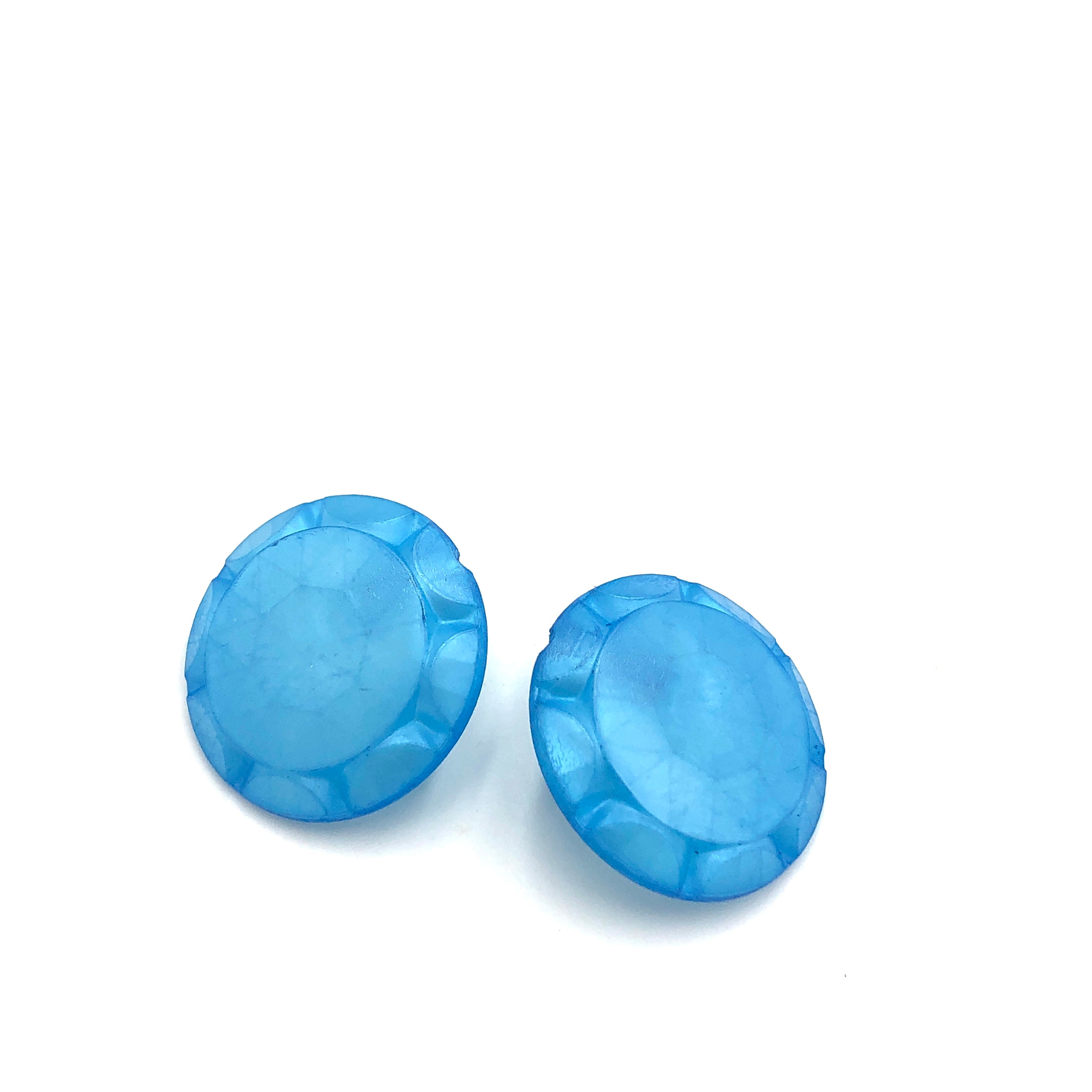Aqua Blue Sunburst Stud Earrings