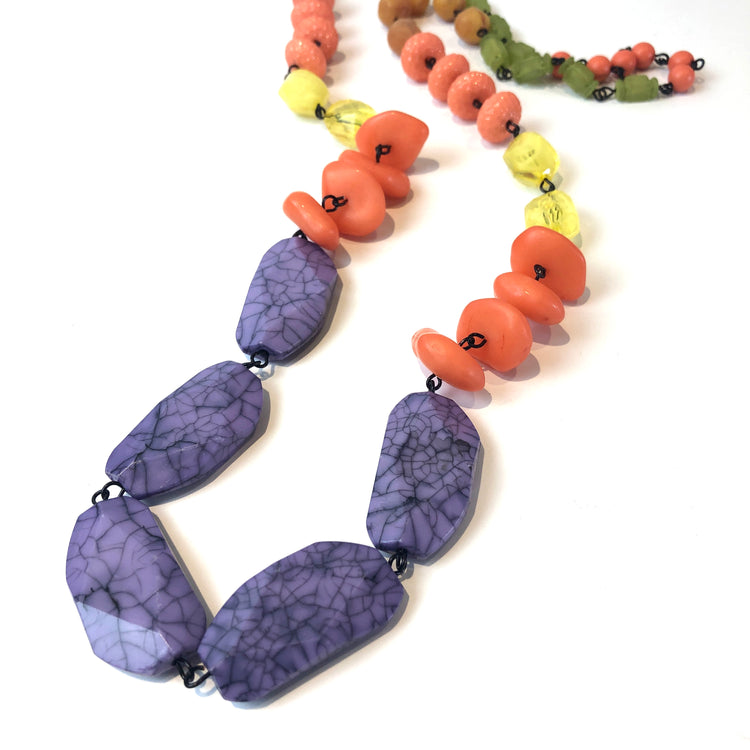 purple crackle necklace