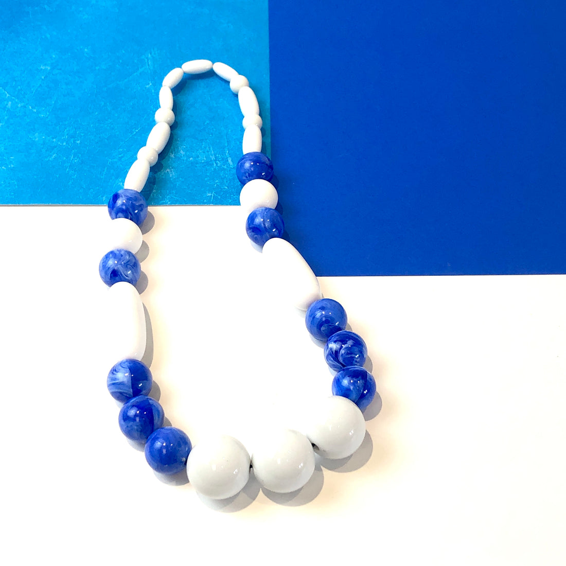 white blue necklace