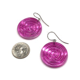 pink spiral earrings