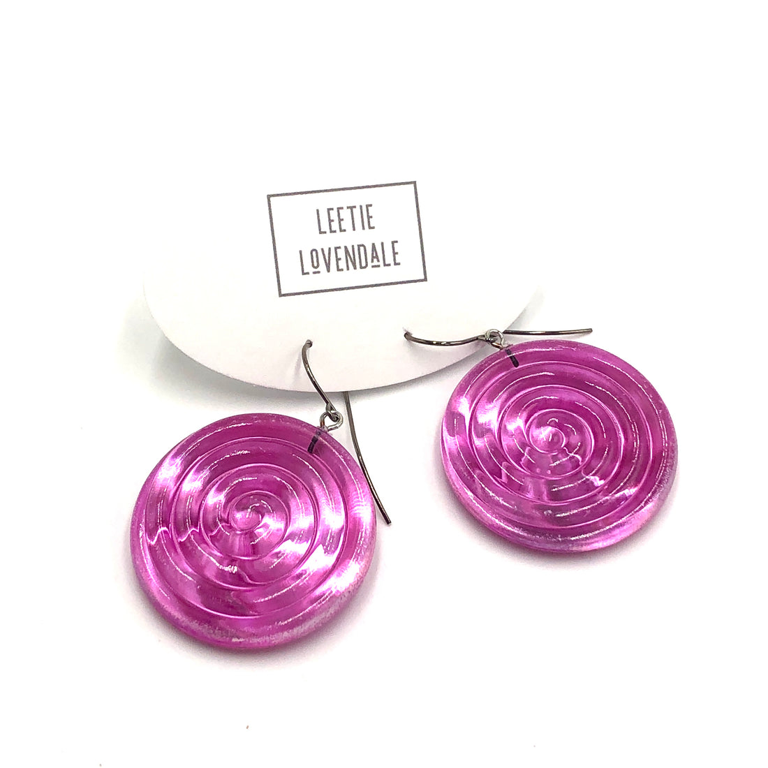 bright pink lollipop earrings