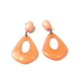 marbled peach statement earrings