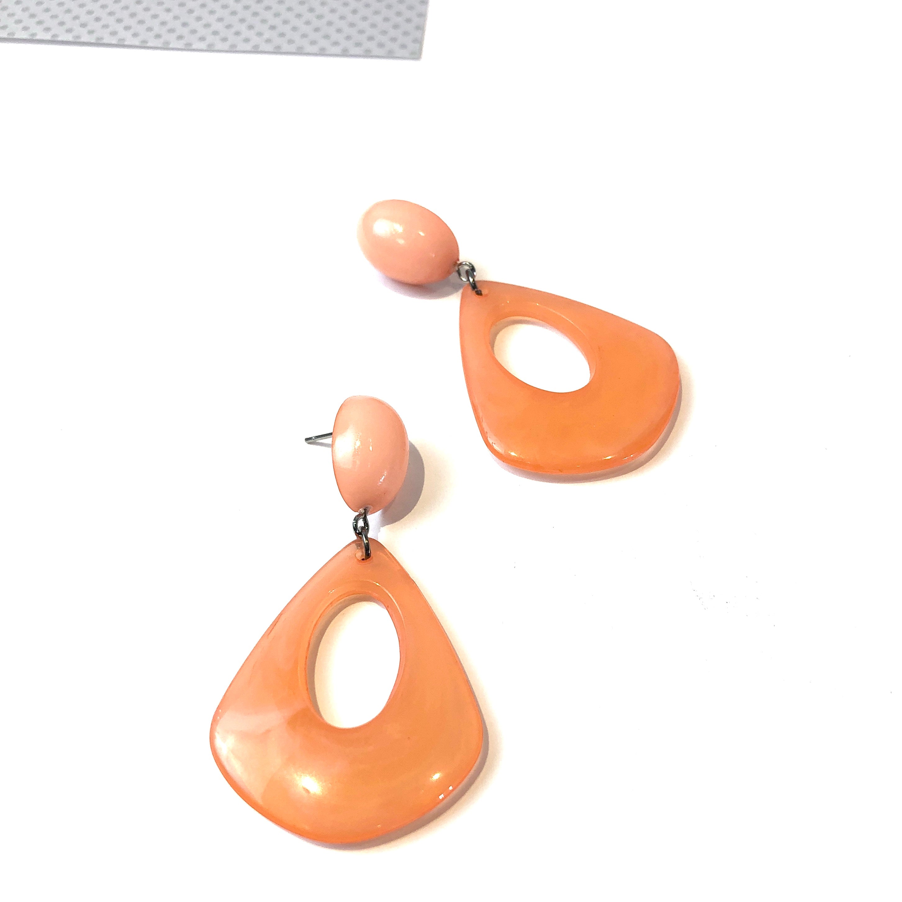 peach dangle earrings