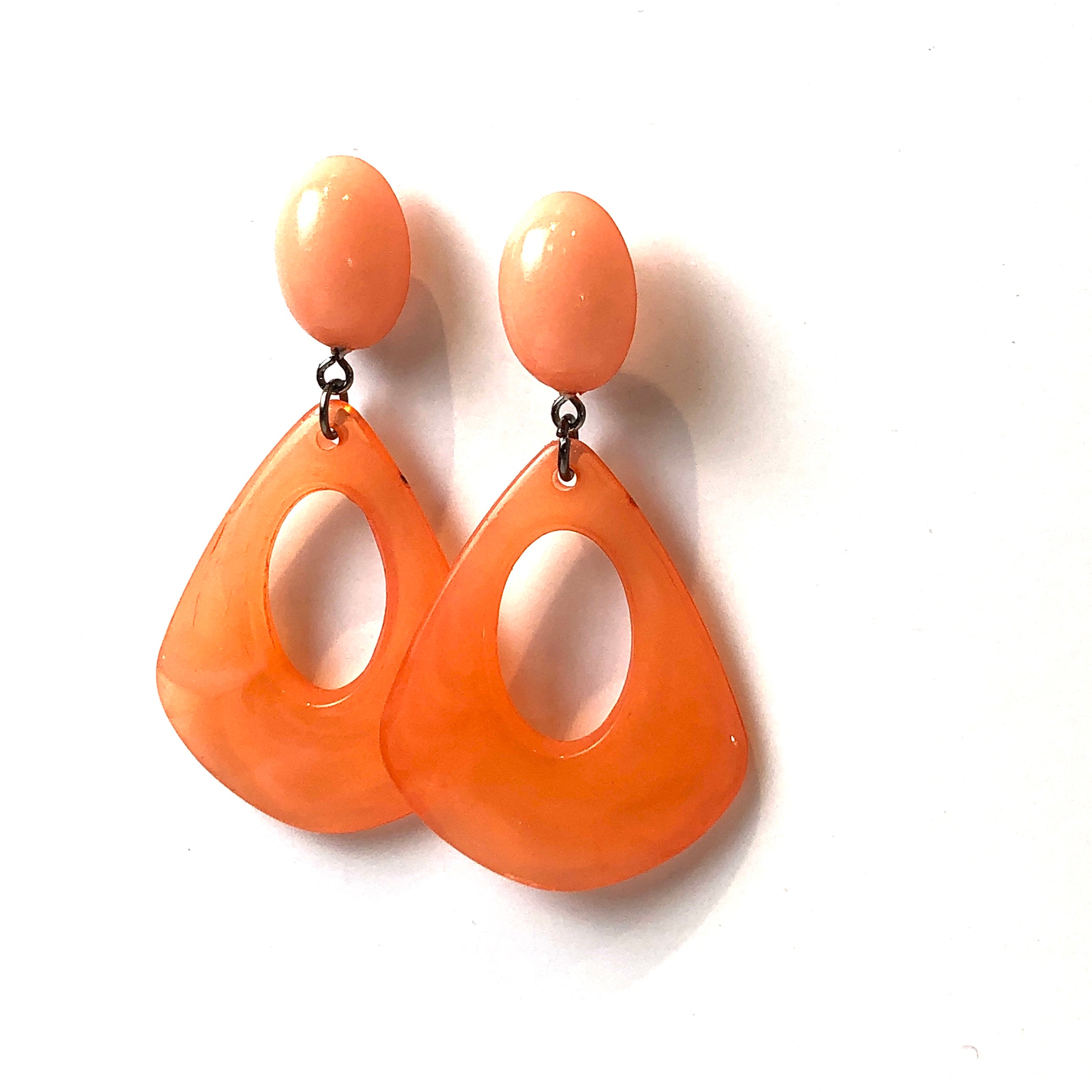 marbled peach earrings