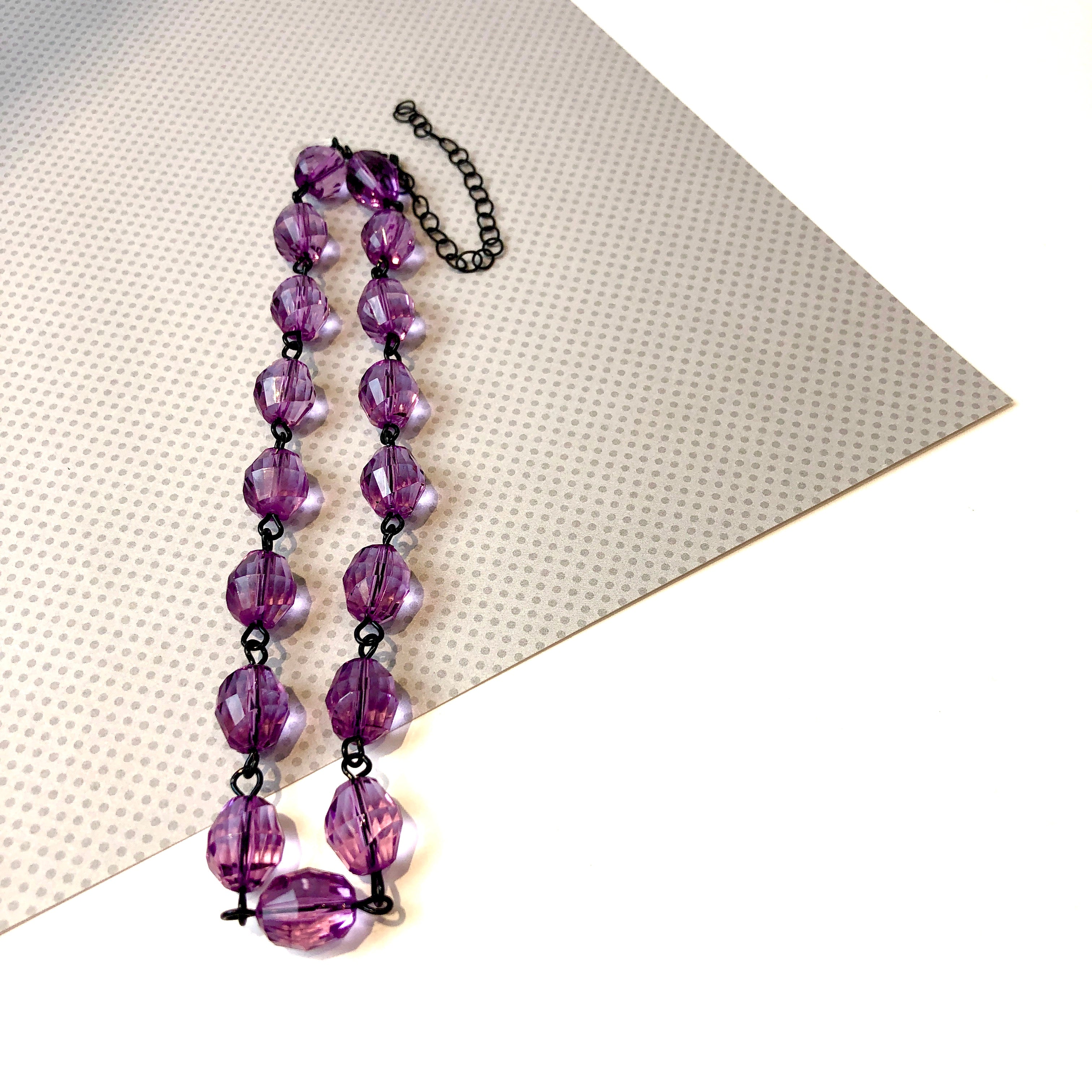 purple faceted necklace