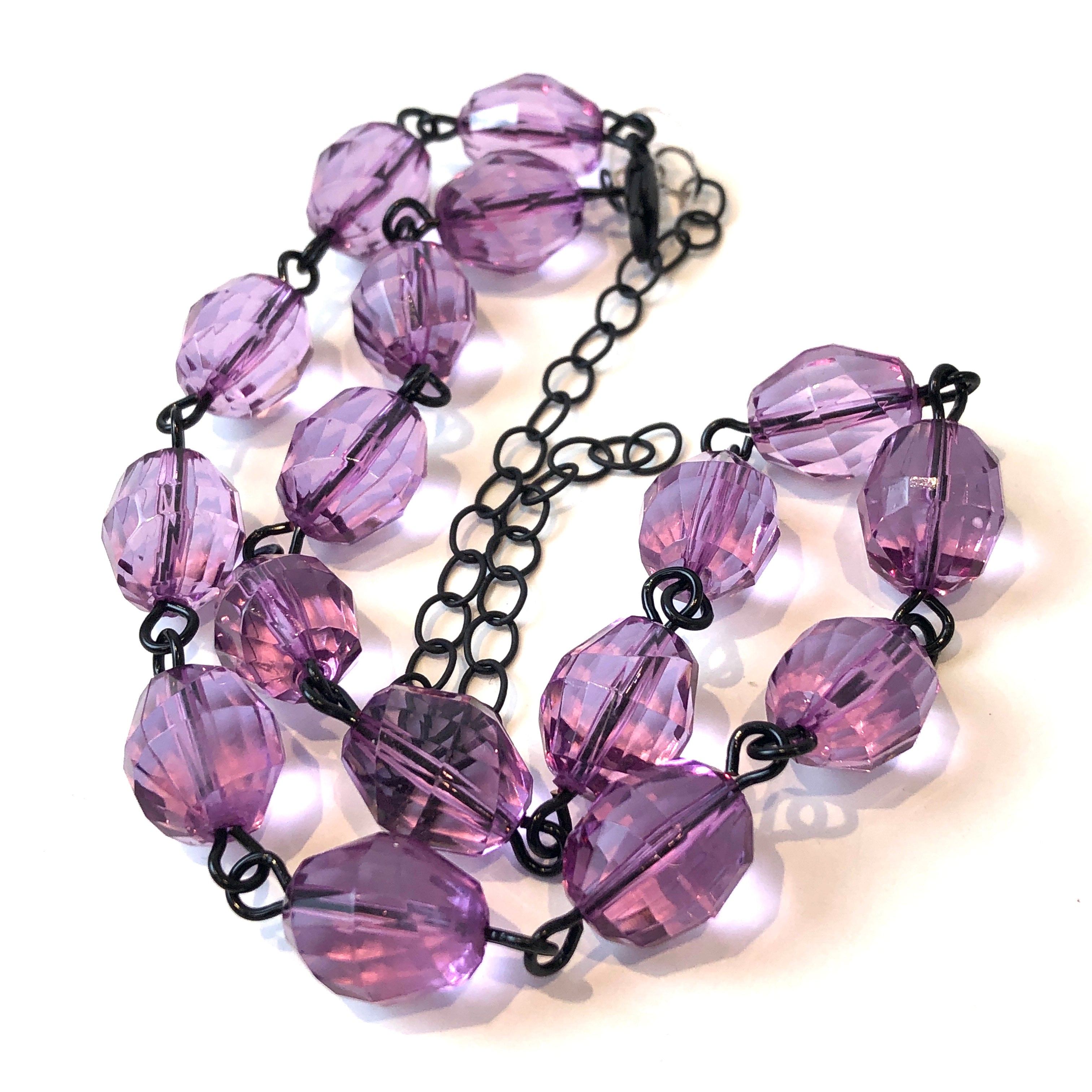 purple faceted necklace