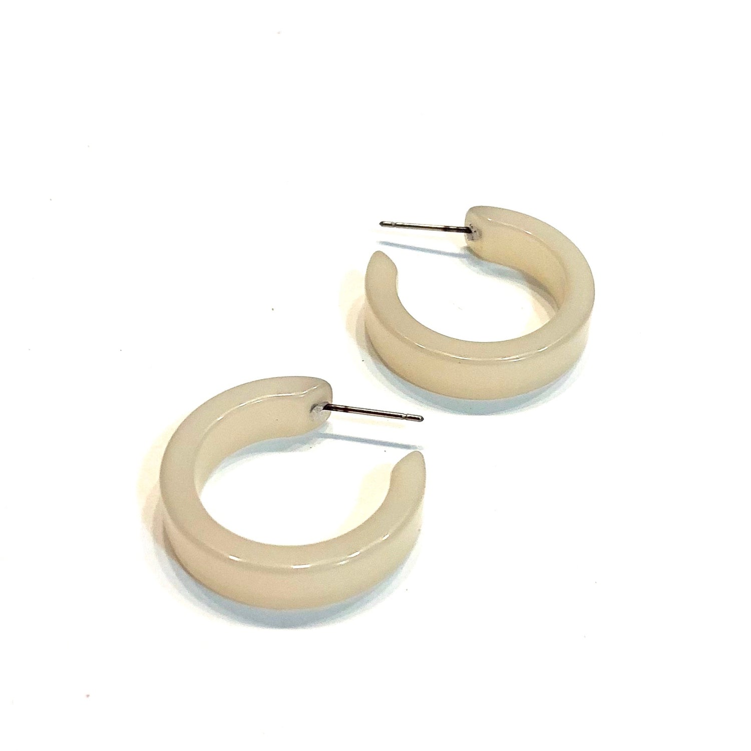 ivory lucite hoops