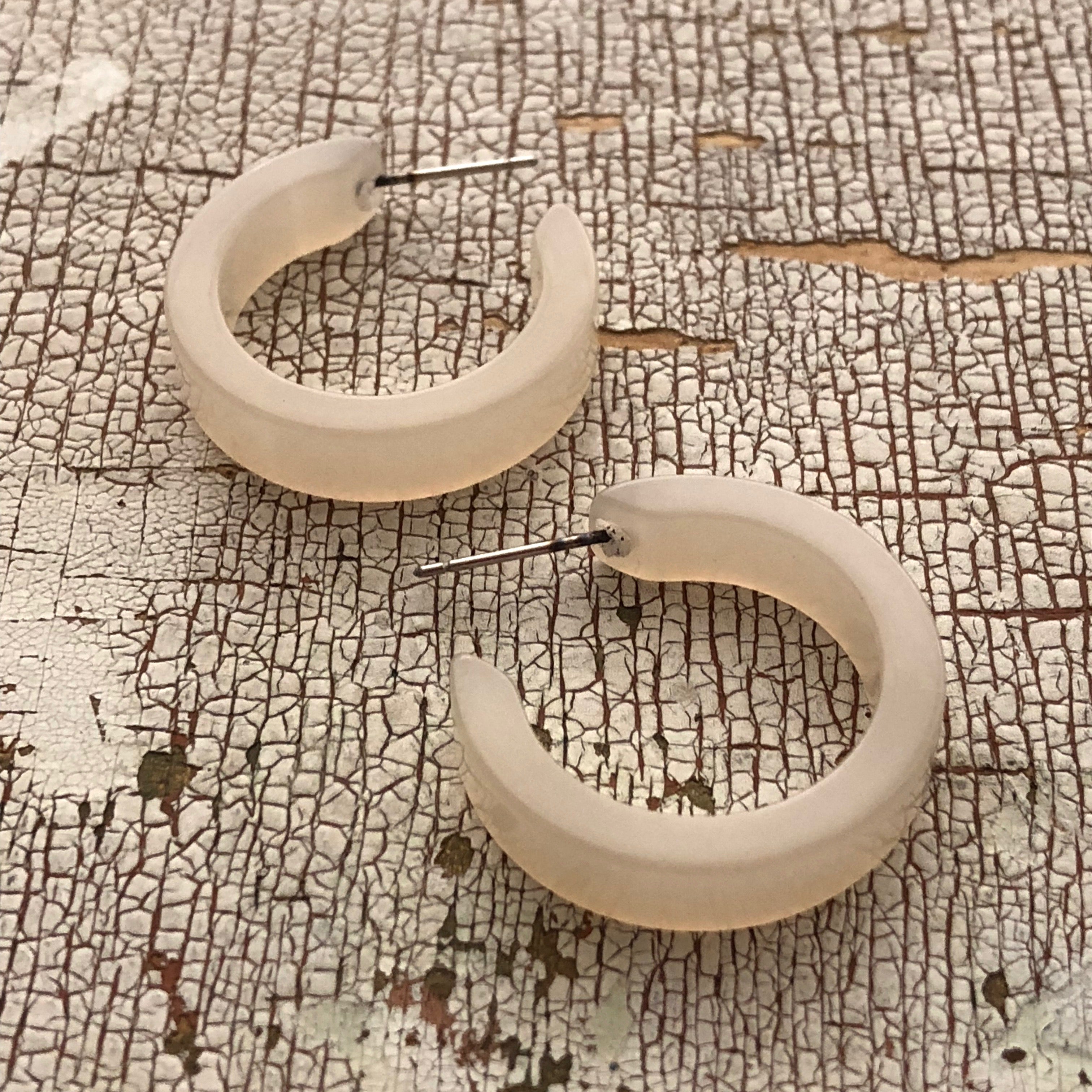 small ivory hoops