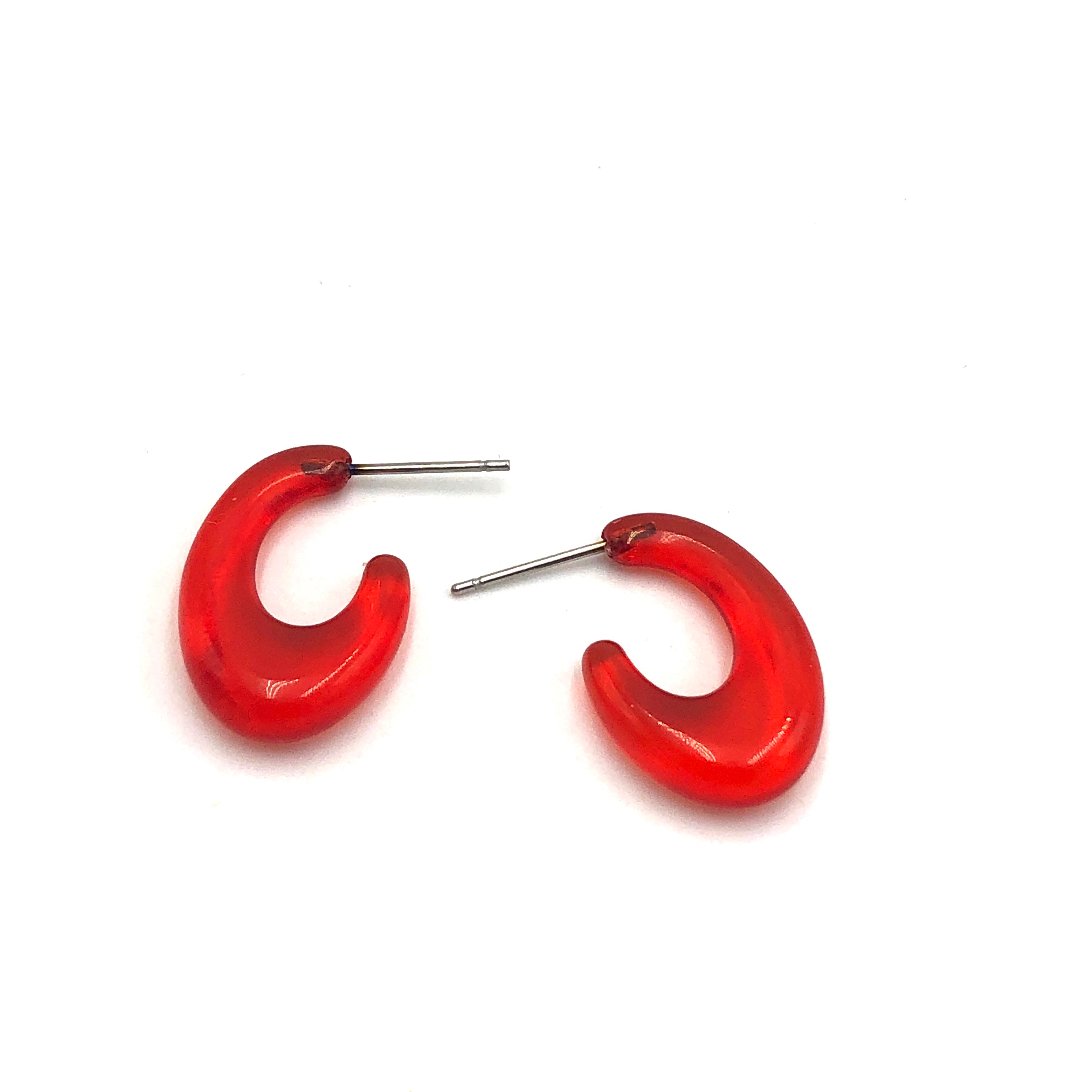 bright red hoop earrings