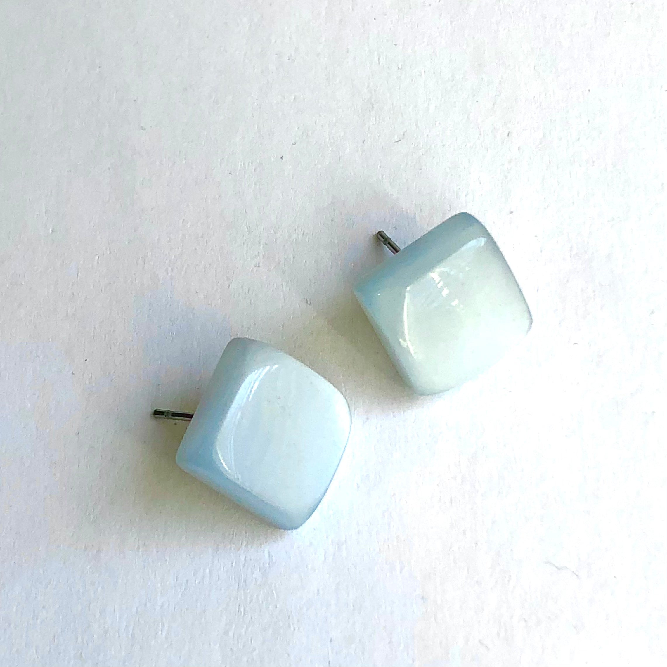 pastel blue stud earrings