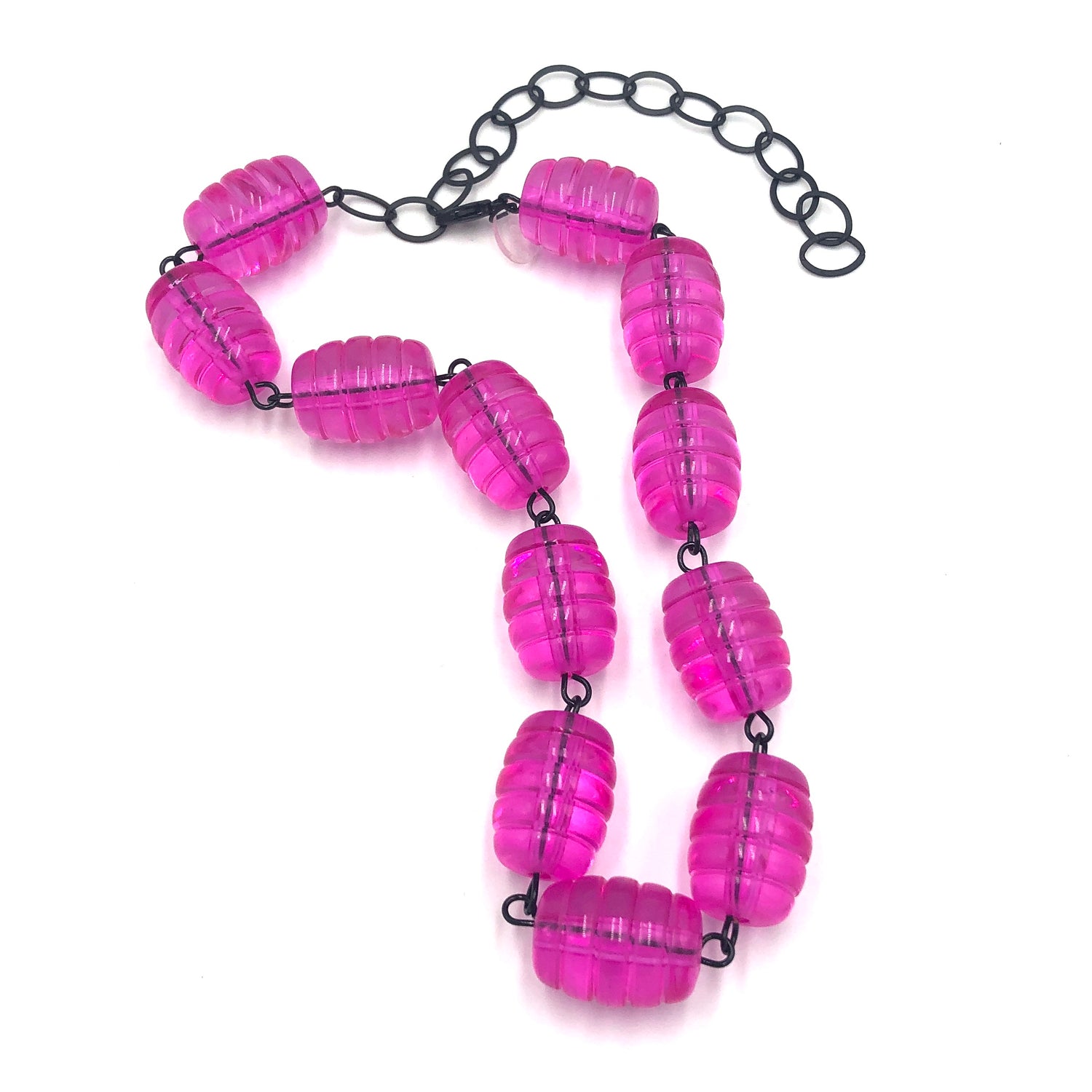 hot pink lucite necklace