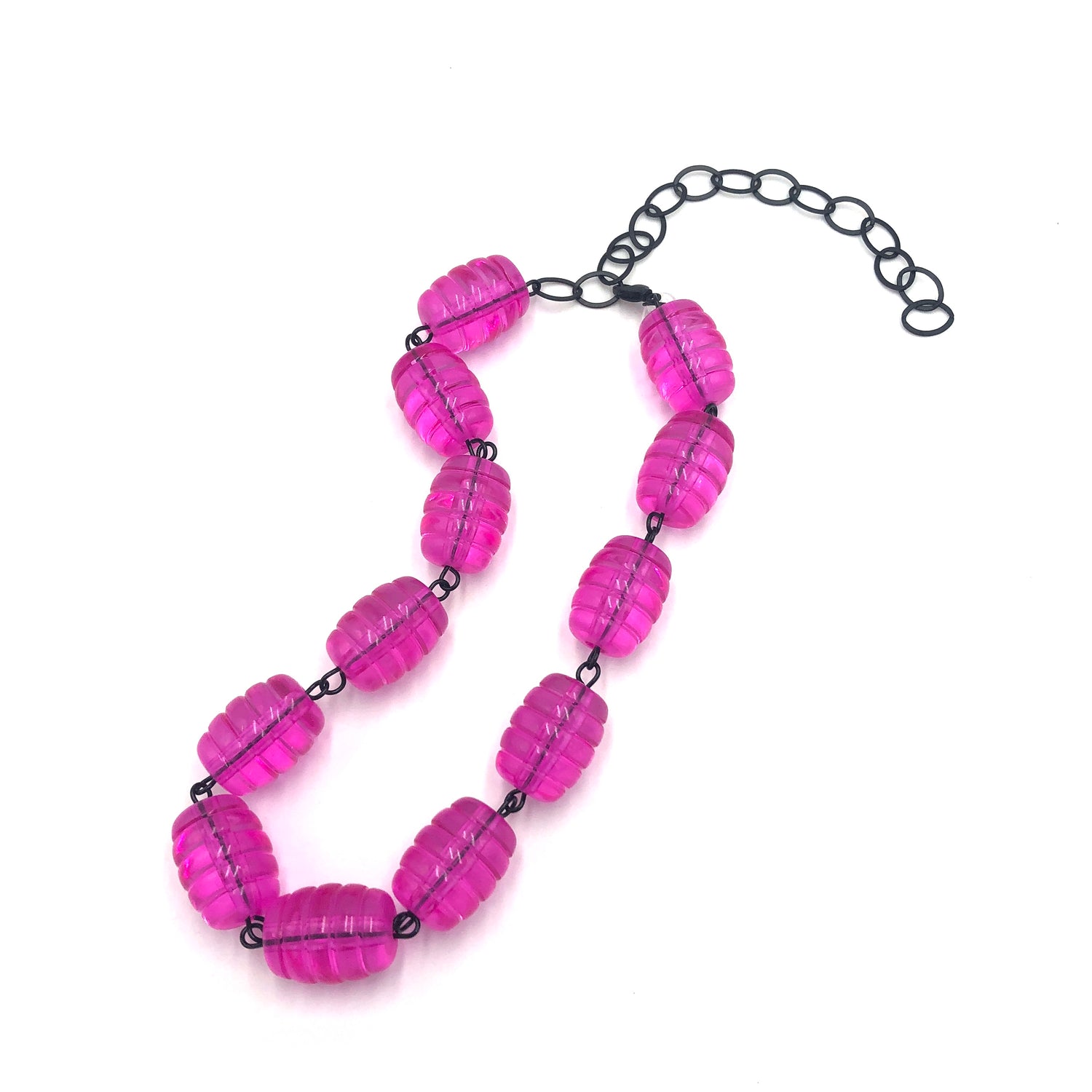 pink necklace beaded