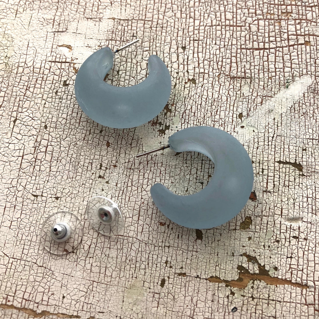 frosted lucite earrings