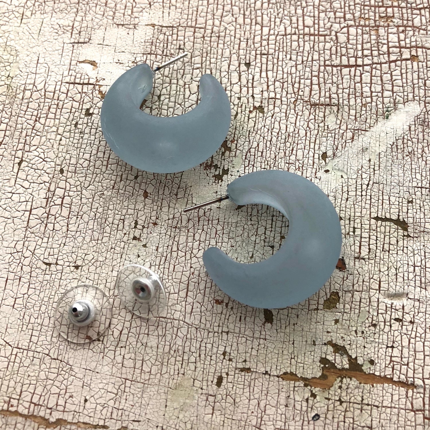 frosted lucite earrings