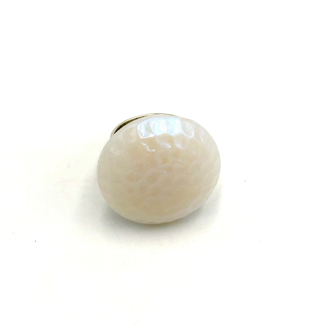 white dimpled cocktail ring