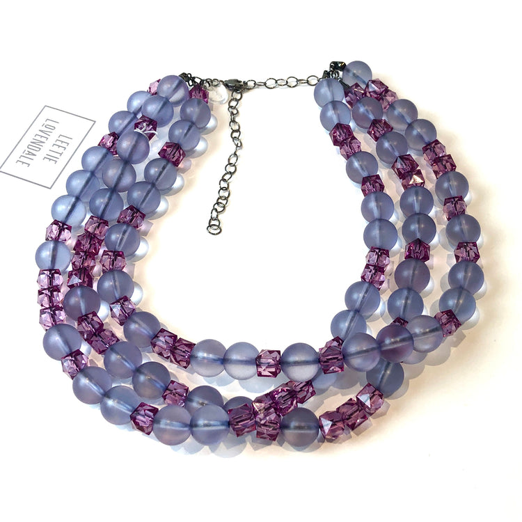 purple and blue necklace