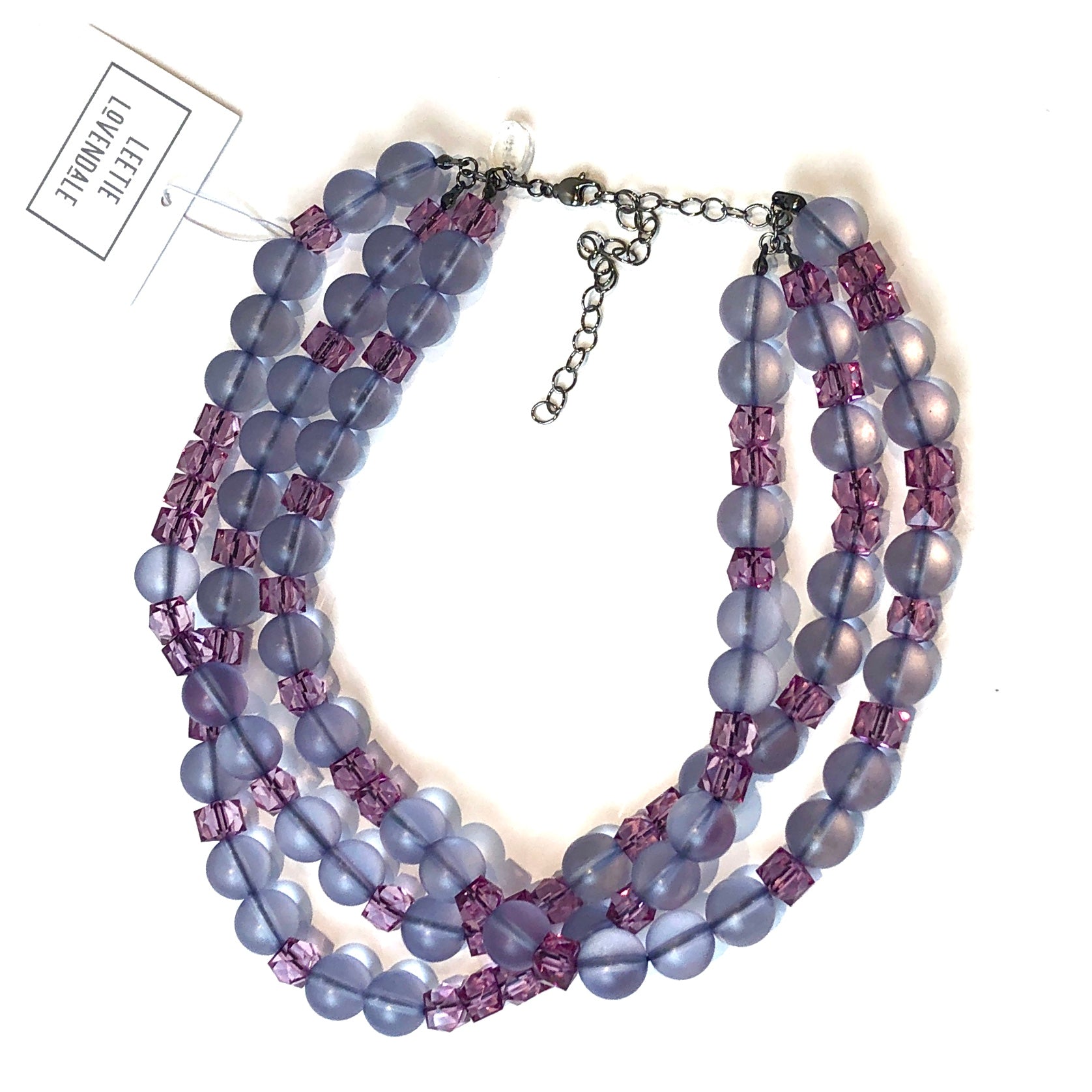purple frosted beaded necklace