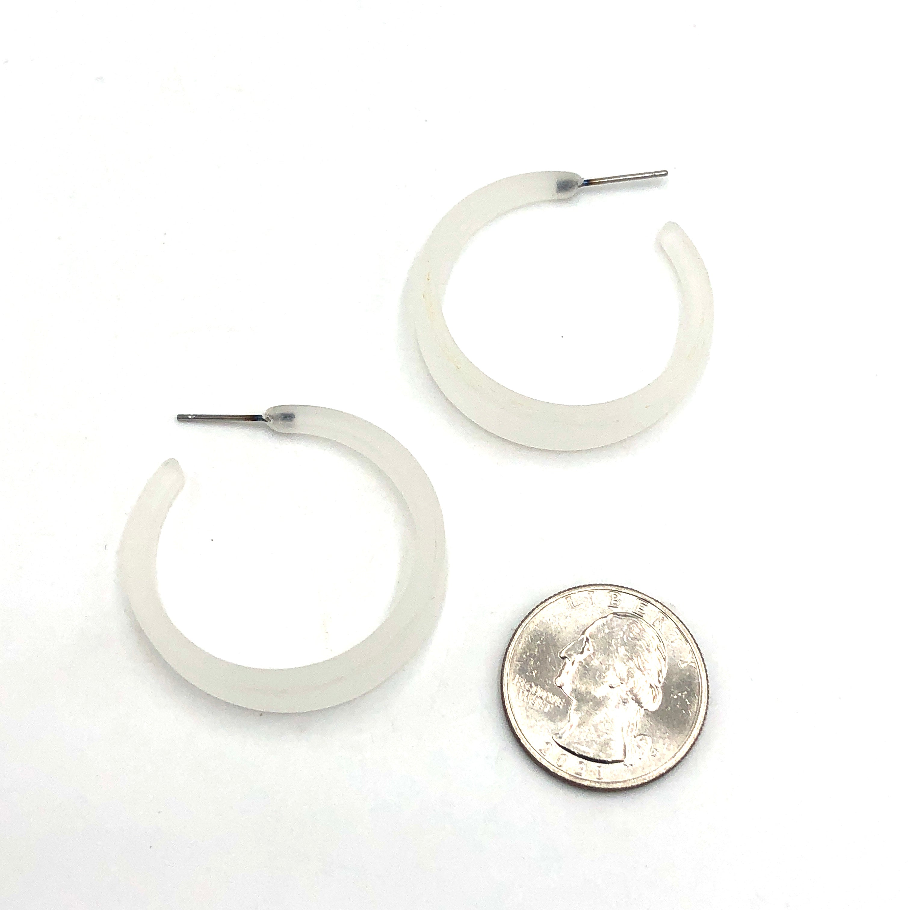 Clear Frosted Keira Hoop Earrings