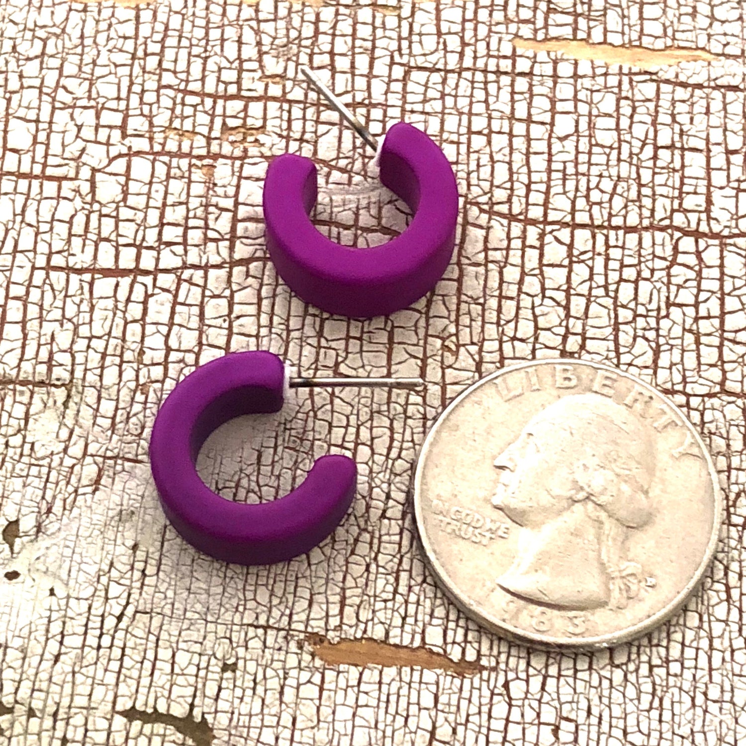 tiny purple hoops