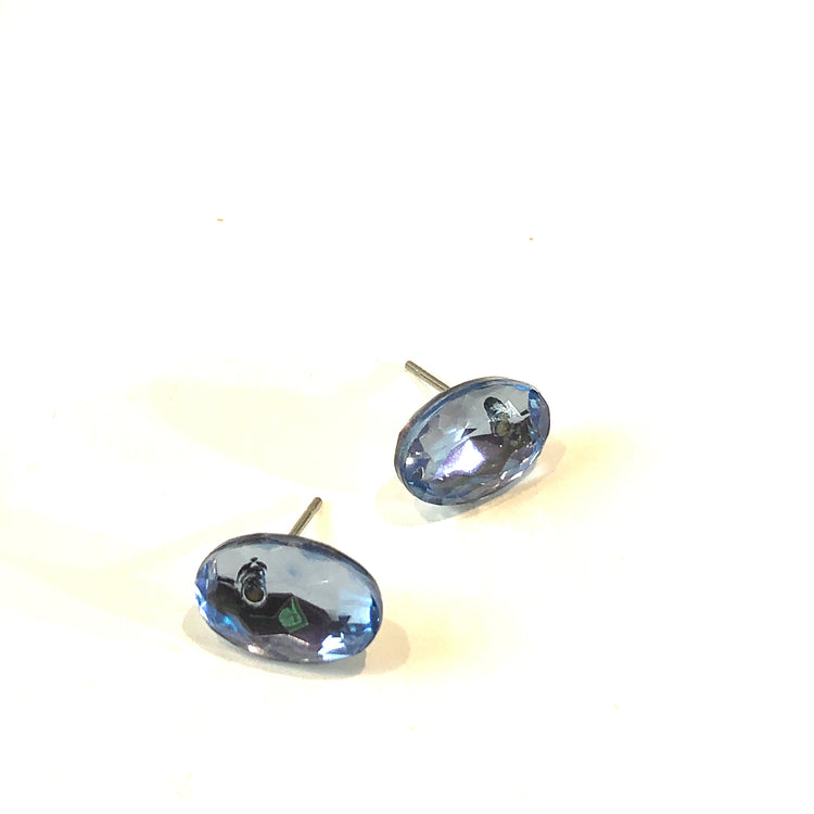 light blue faceted earrings