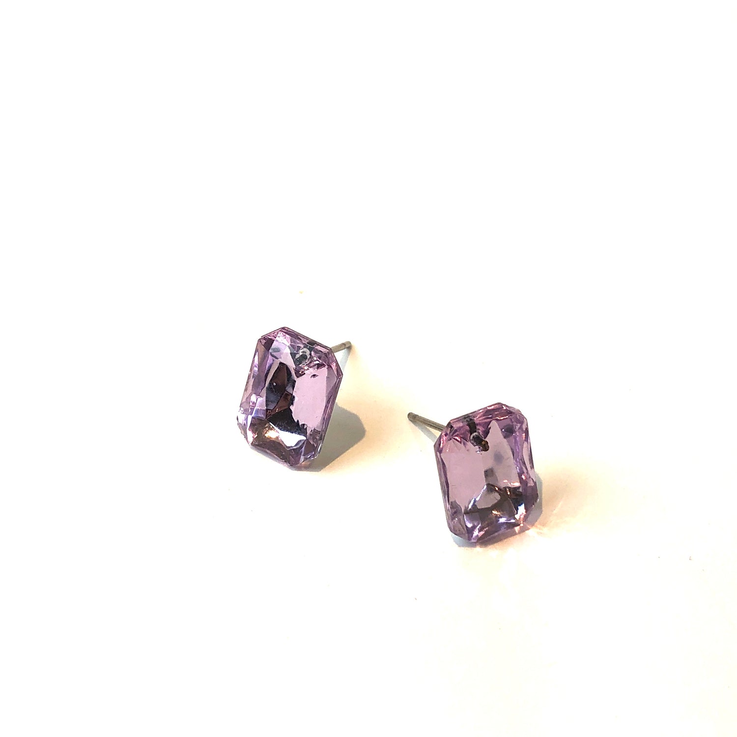 purple faceted studs