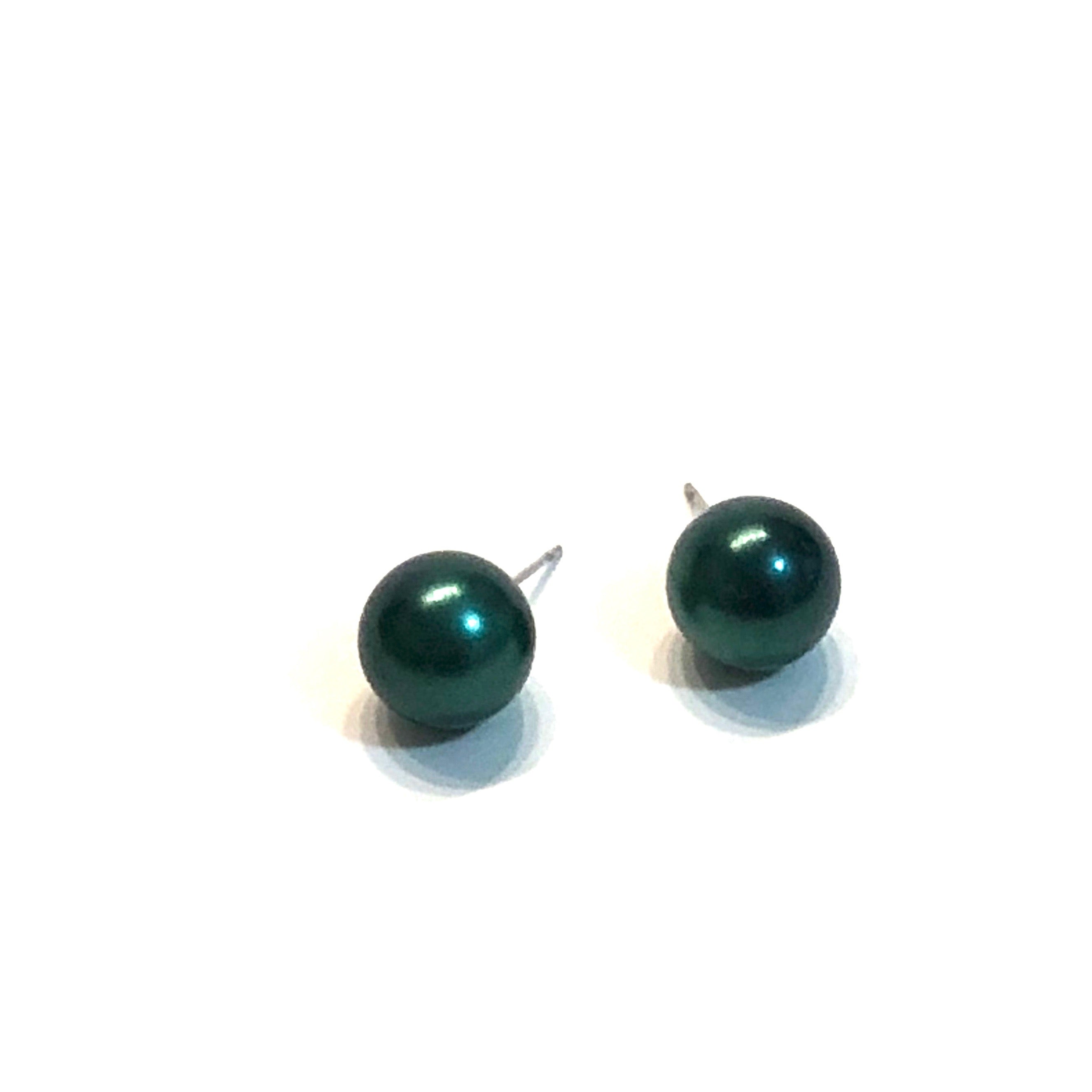 teal pearlized studs