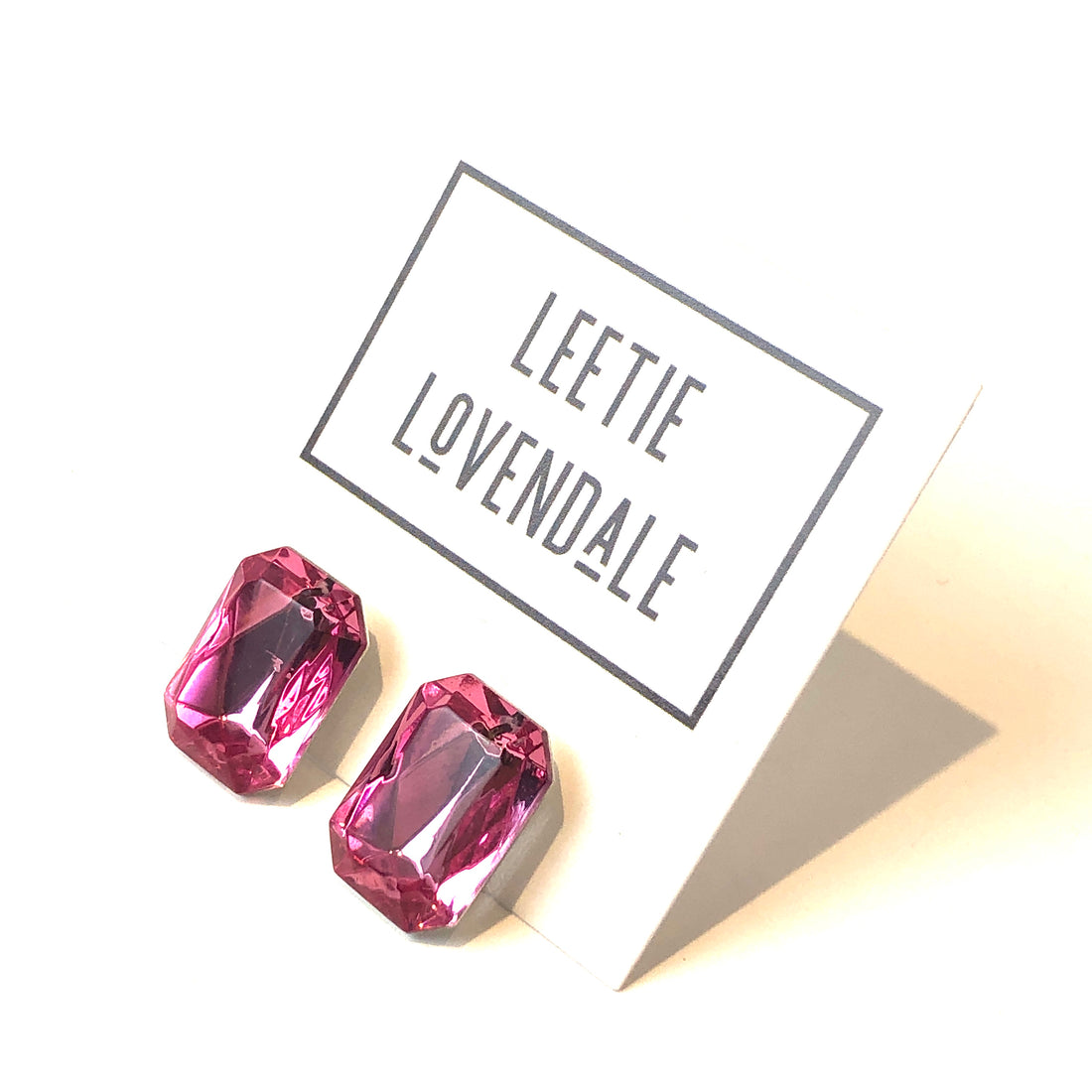 pink faceted studs