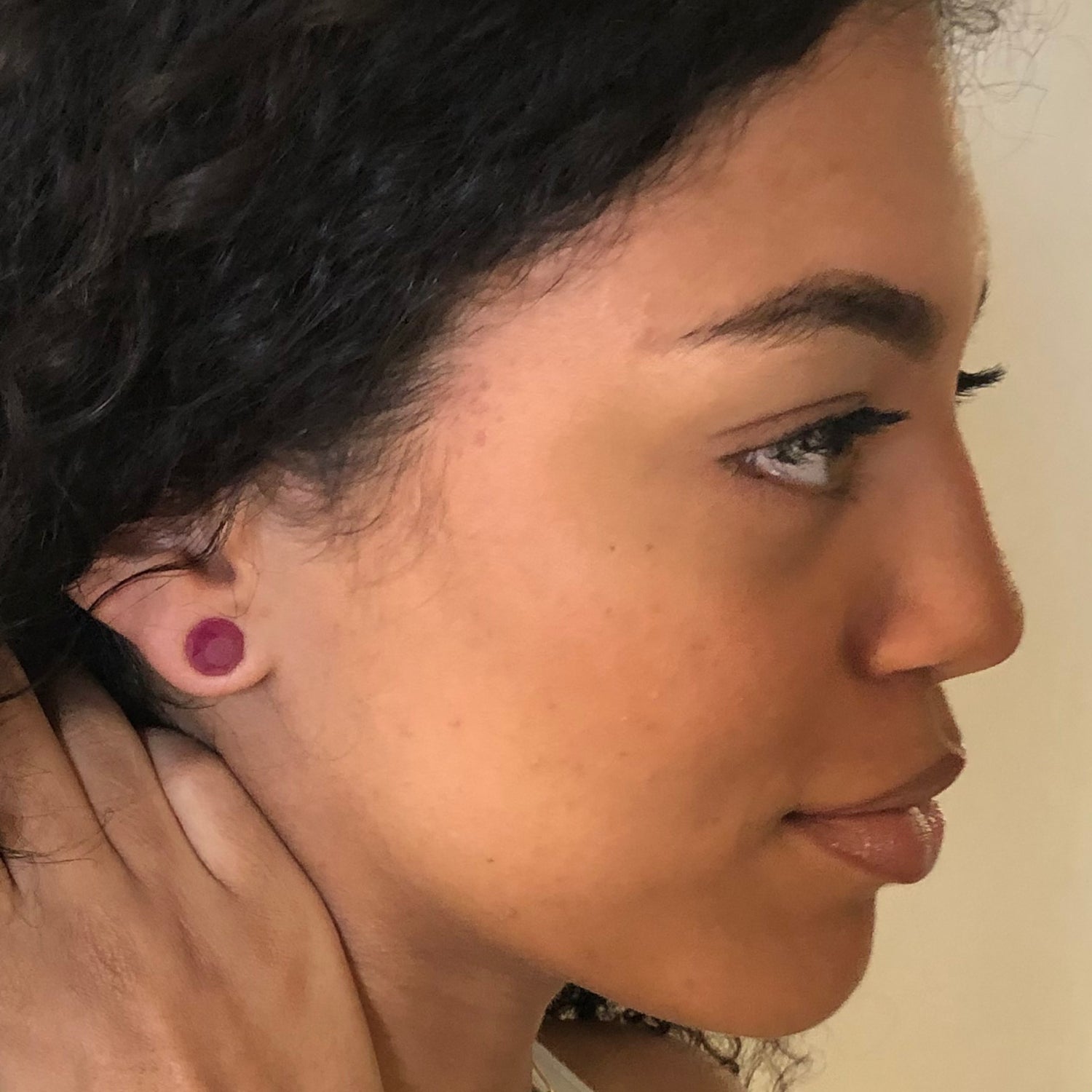 ruby resin earrings