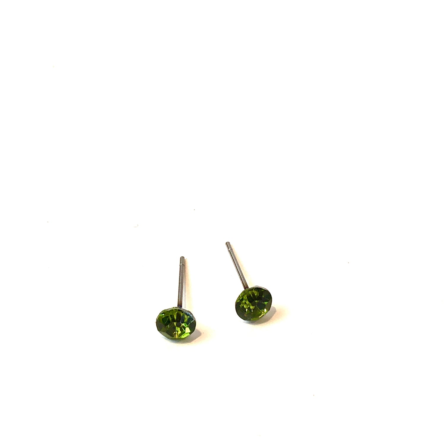 olive green glow earrings