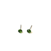 green faceted tiny studs