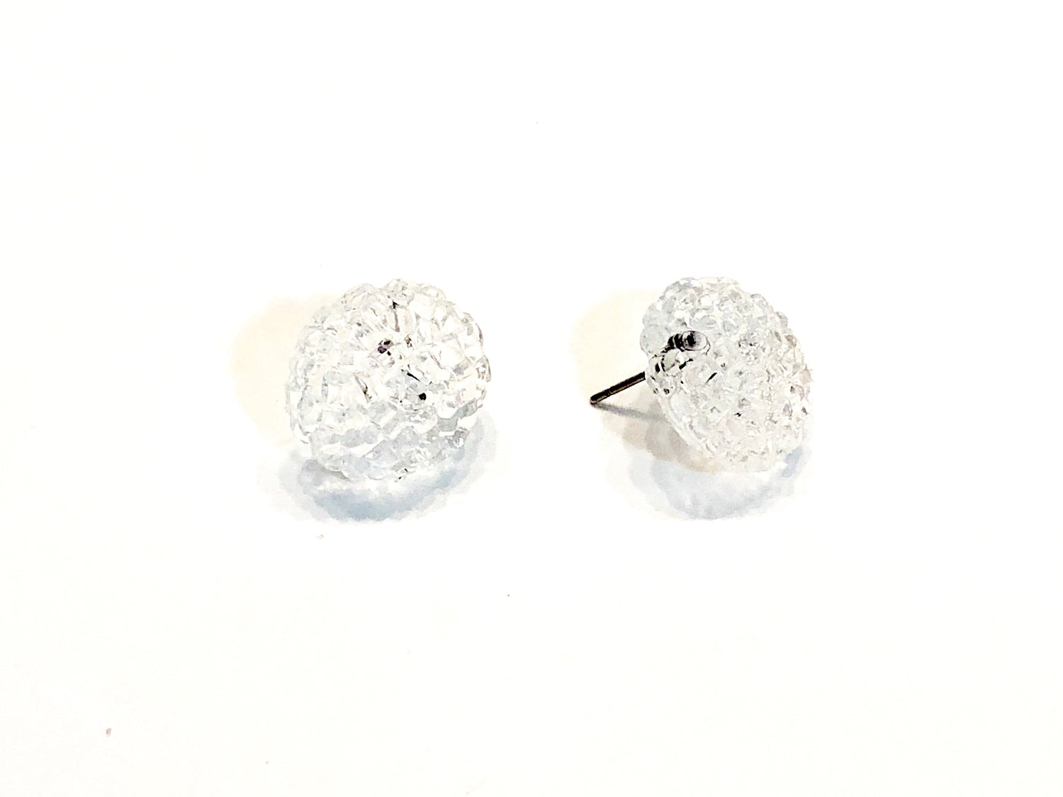textured clear studs