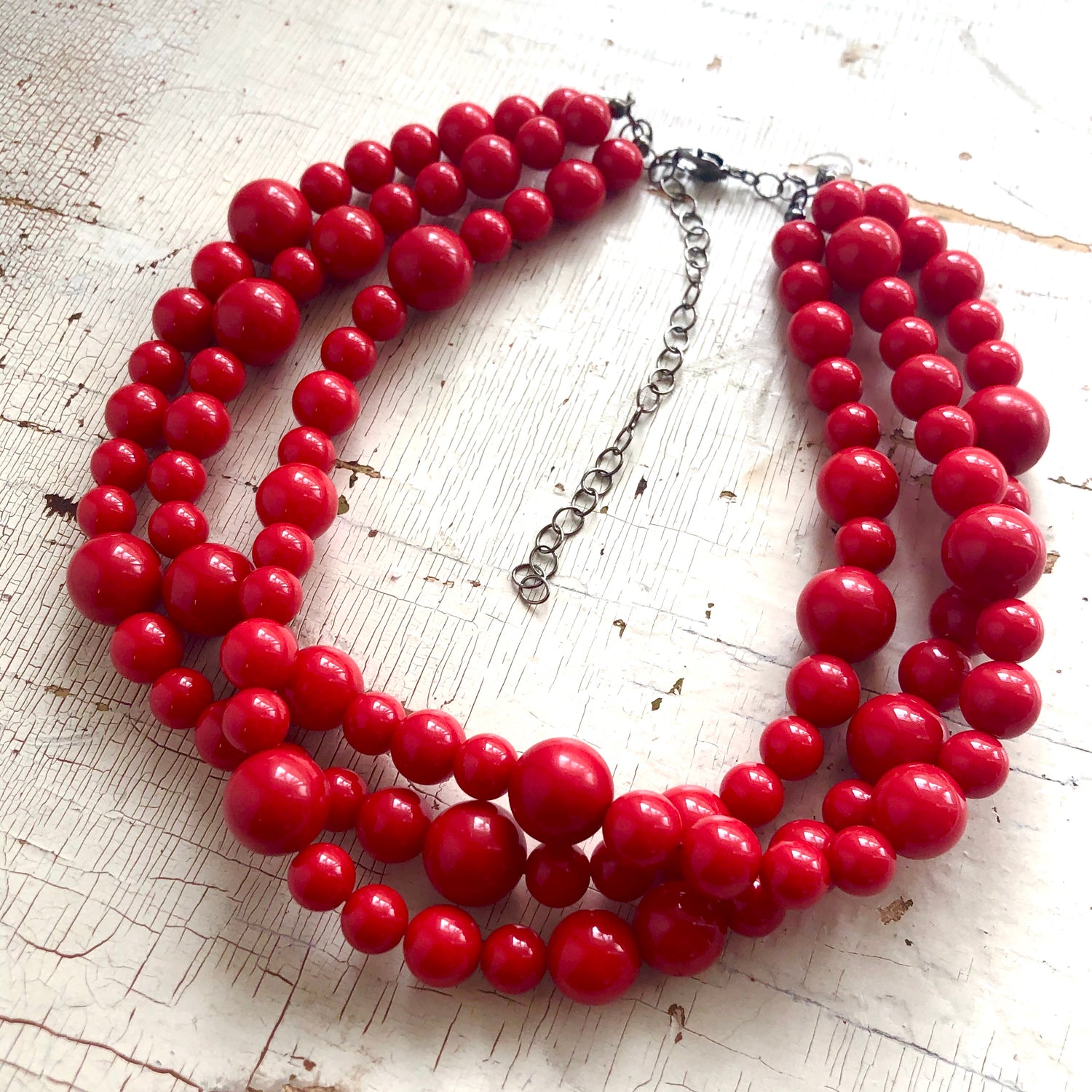 red statement necklace