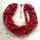 cherry red acrylic necklace