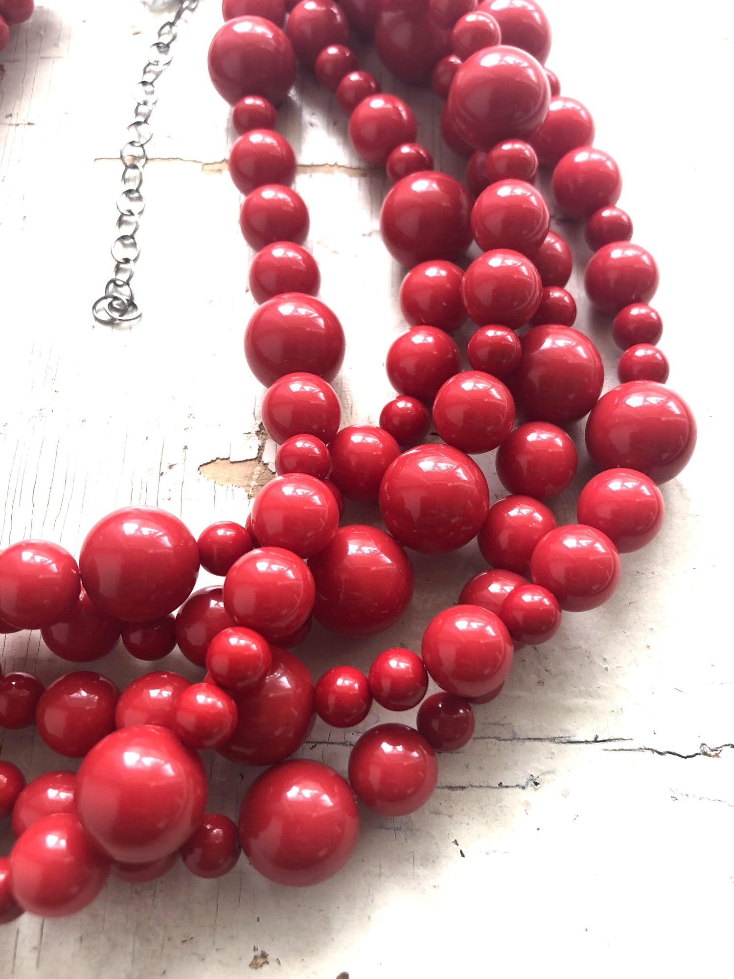 red statement necklace