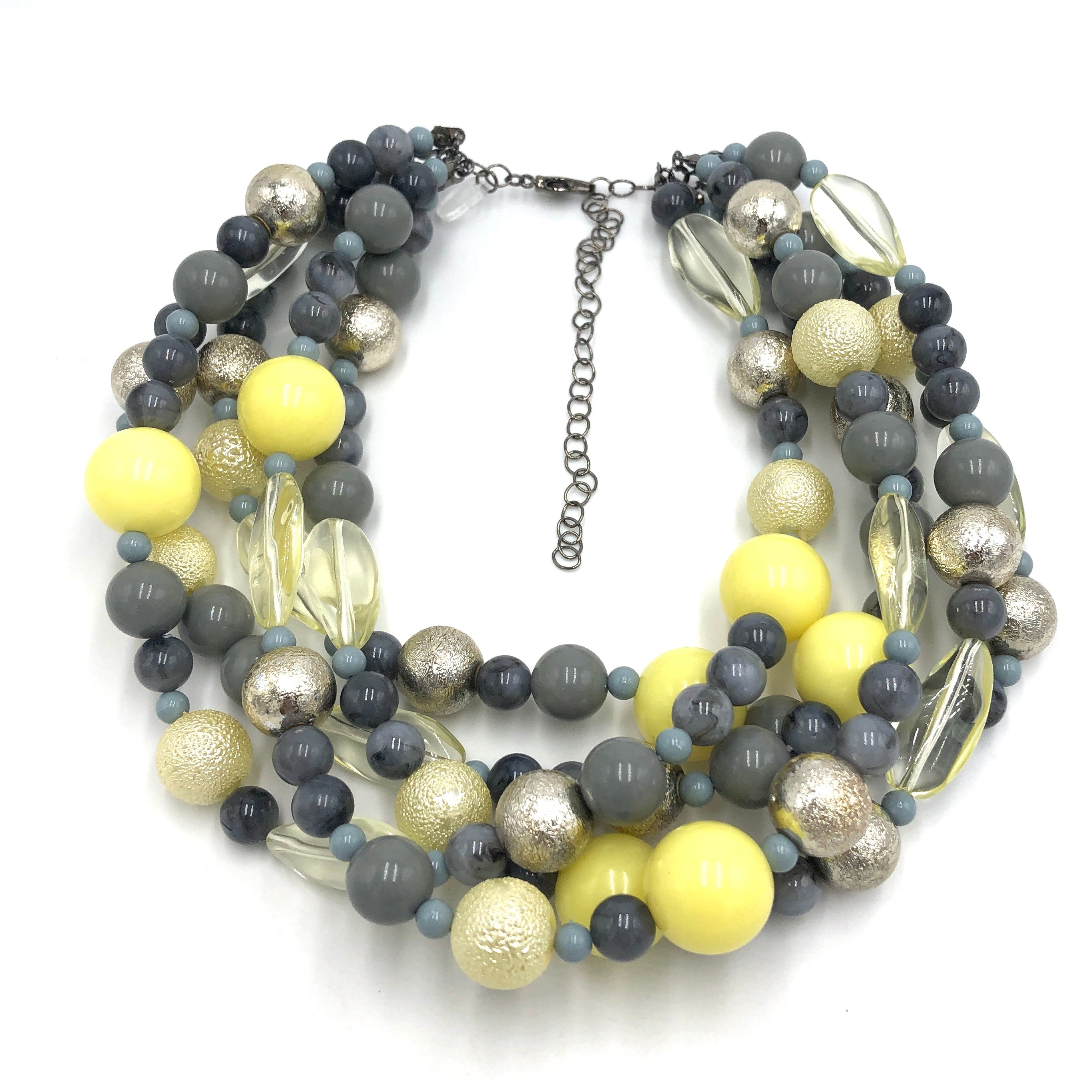 yellow and grey necklace