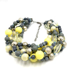 stunning yellow and grey necklace