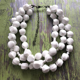 white faceted necklace